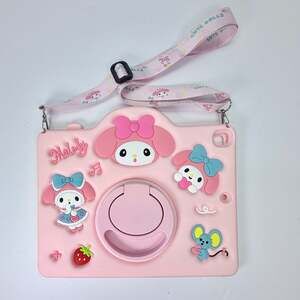 My Melody 3D Cartoon Silicone Shockproof Tablet Case Rotating Stand & Strap